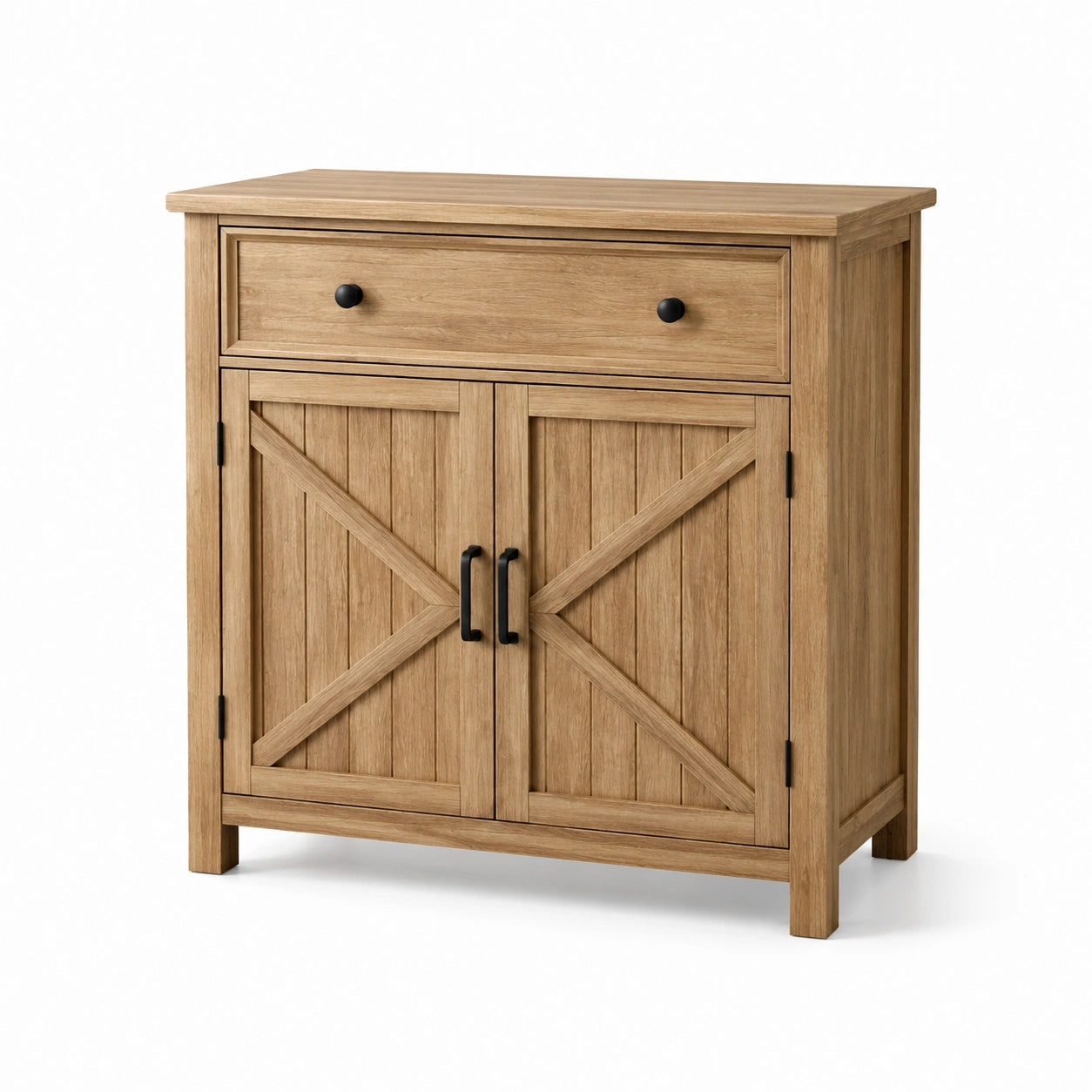 Buffet en bois de chêne avec 2 portes et 1 tiroir