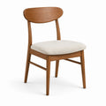 Chaise en bois et tissu beige