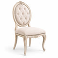 Chaise en bois avec revêtement en polyester beige