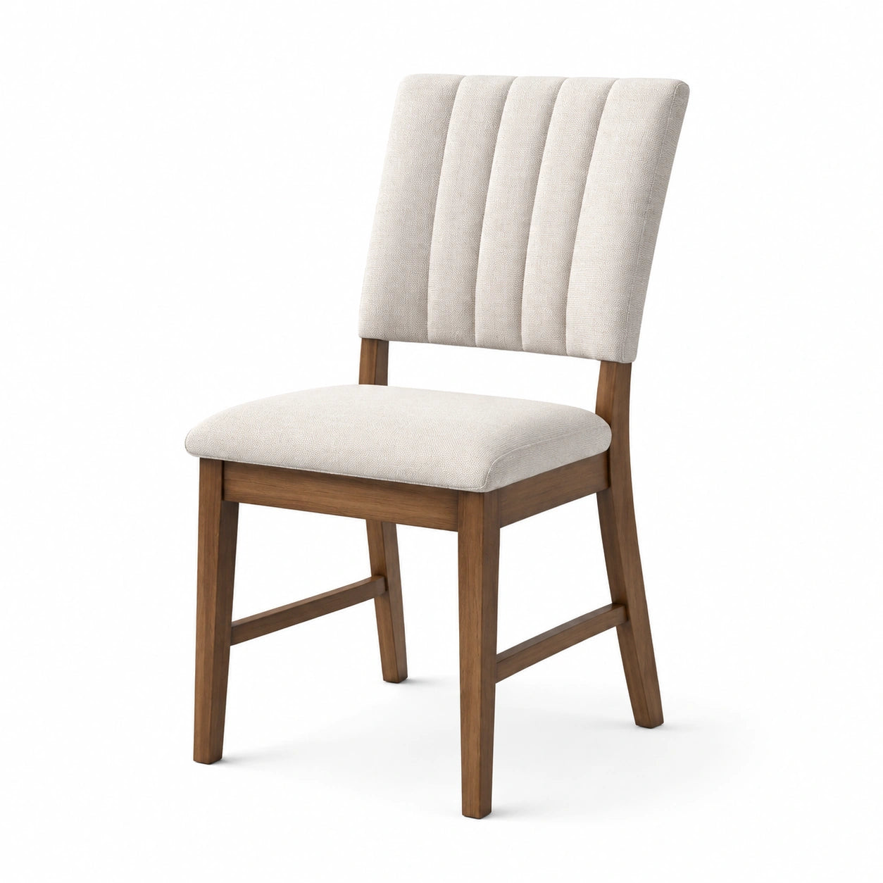 Chaise en bois de chêne et tissu beige