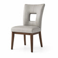 Chaise en bois et cuir synthétique gris