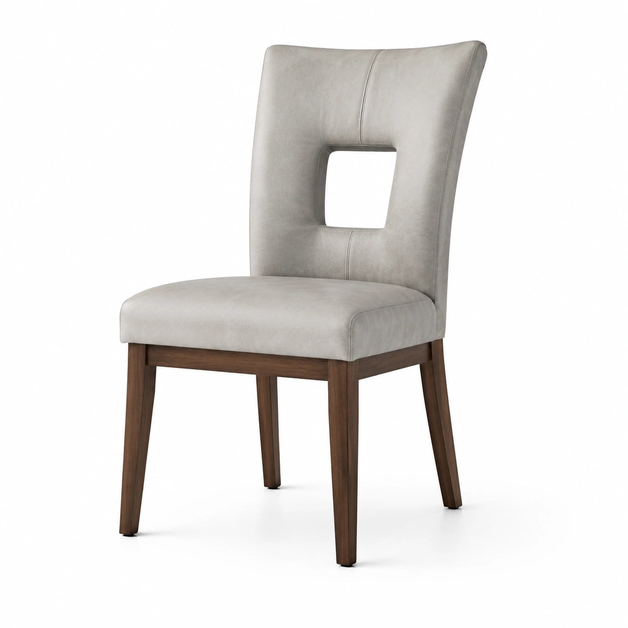 Chaise en bois et cuir synthétique gris
