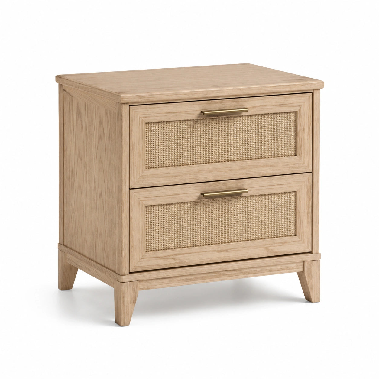 Table de chevet en bois et rotin 50x40x60 cm