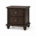 Table de chevet en bois d'acajou avec 2 tiroirs
