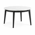 Table ronde en marbre avec pieds en bois noir 110cm