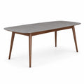 Table à manger en bois et MDF effet béton gris 180x90 cm