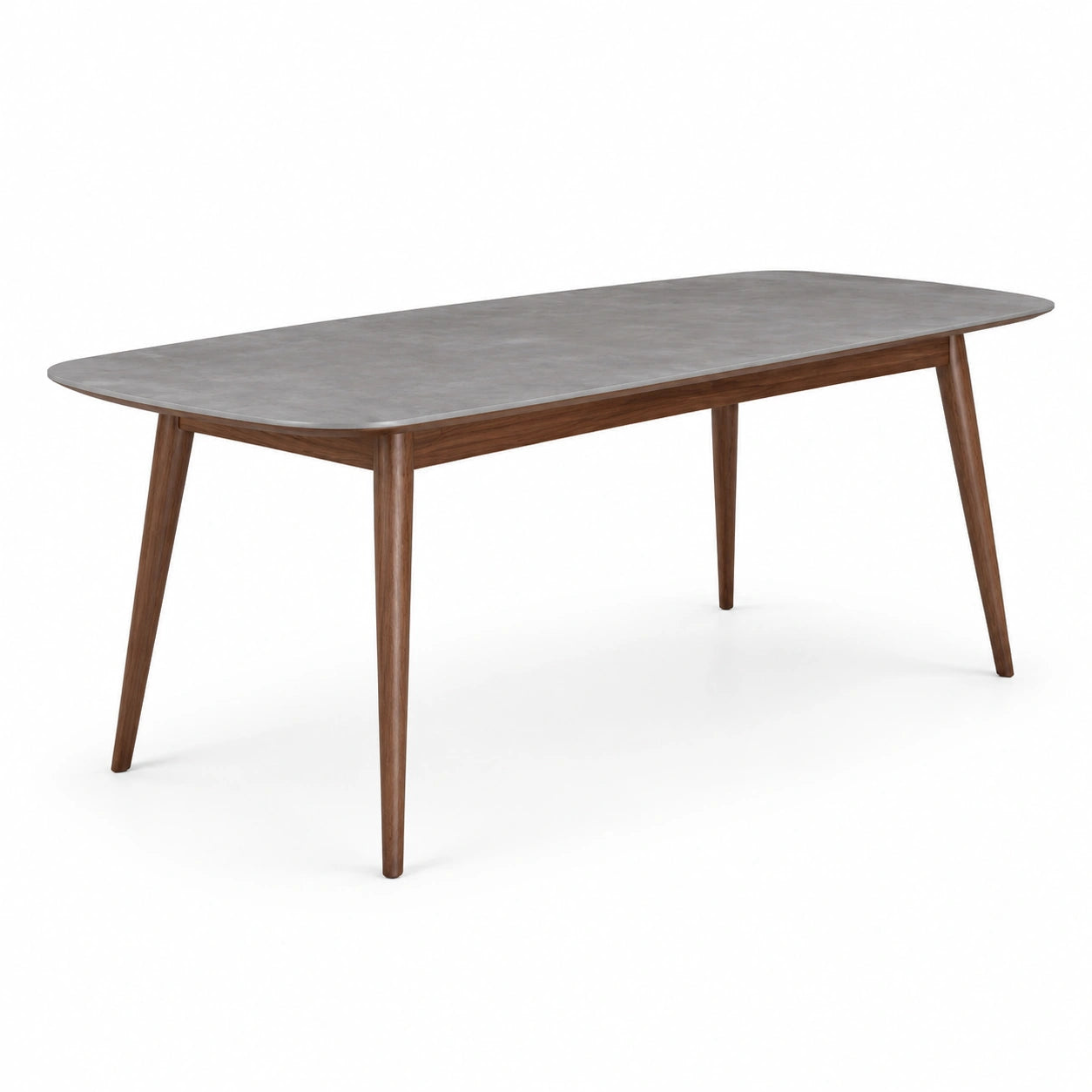 Table à manger en bois et MDF effet béton gris 180x90 cm